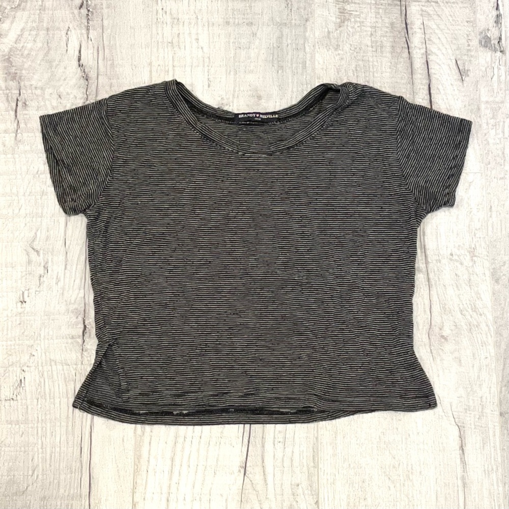 Brandy Melville Pin Stripe Crop Tee
